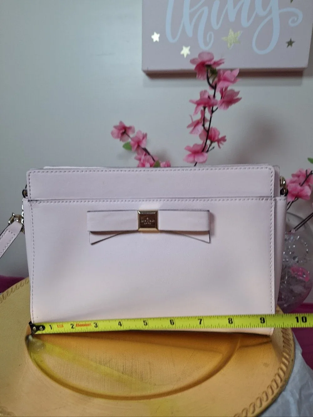 kate spade Pale Pink Bow Crossbody with Gold Accent